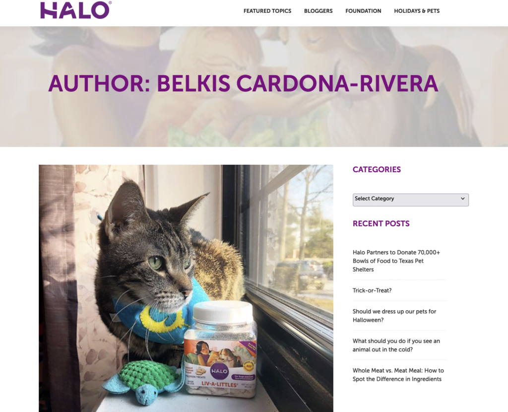 Halo Blog Author Belkis Cardona-Rivera