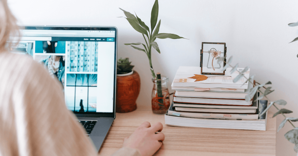 woman on laptop on desk