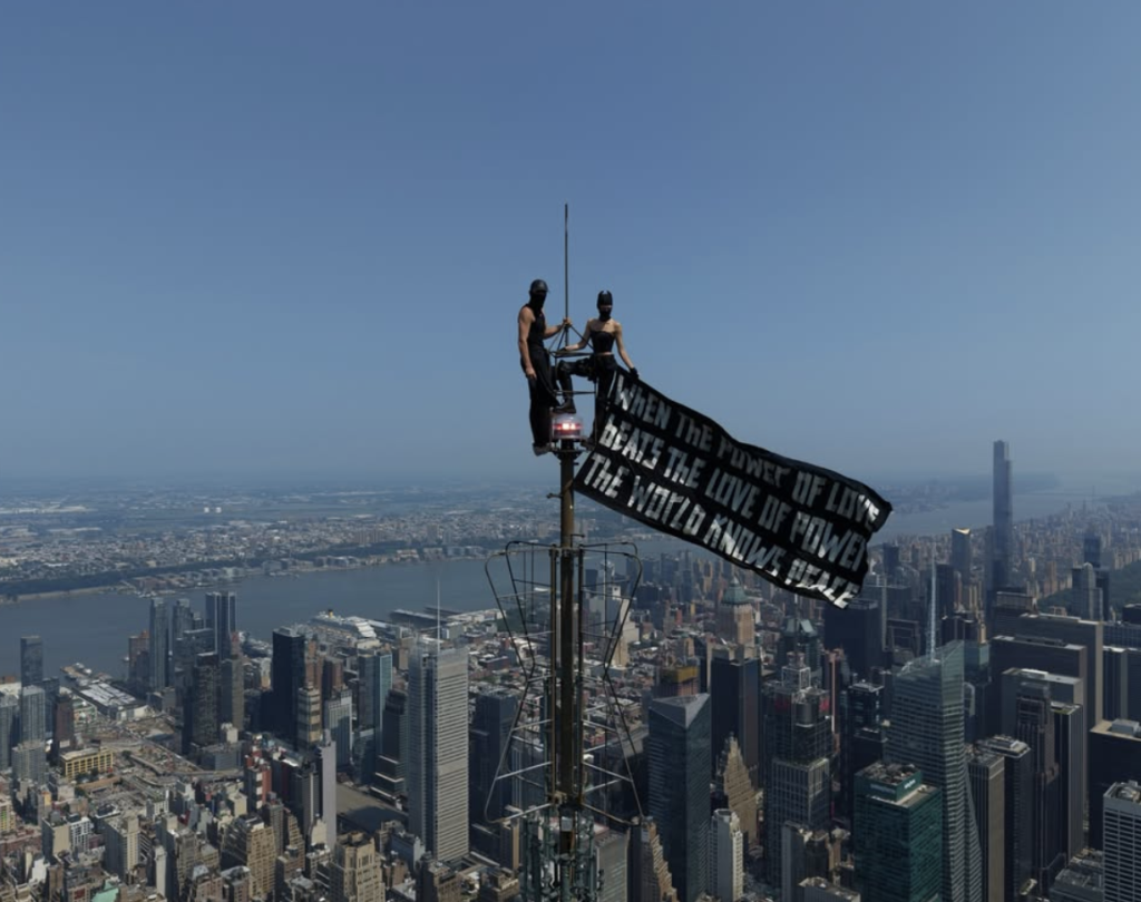 Angela Nikolau and Ivan Kuznetsov climb Empire State Building in NYC.