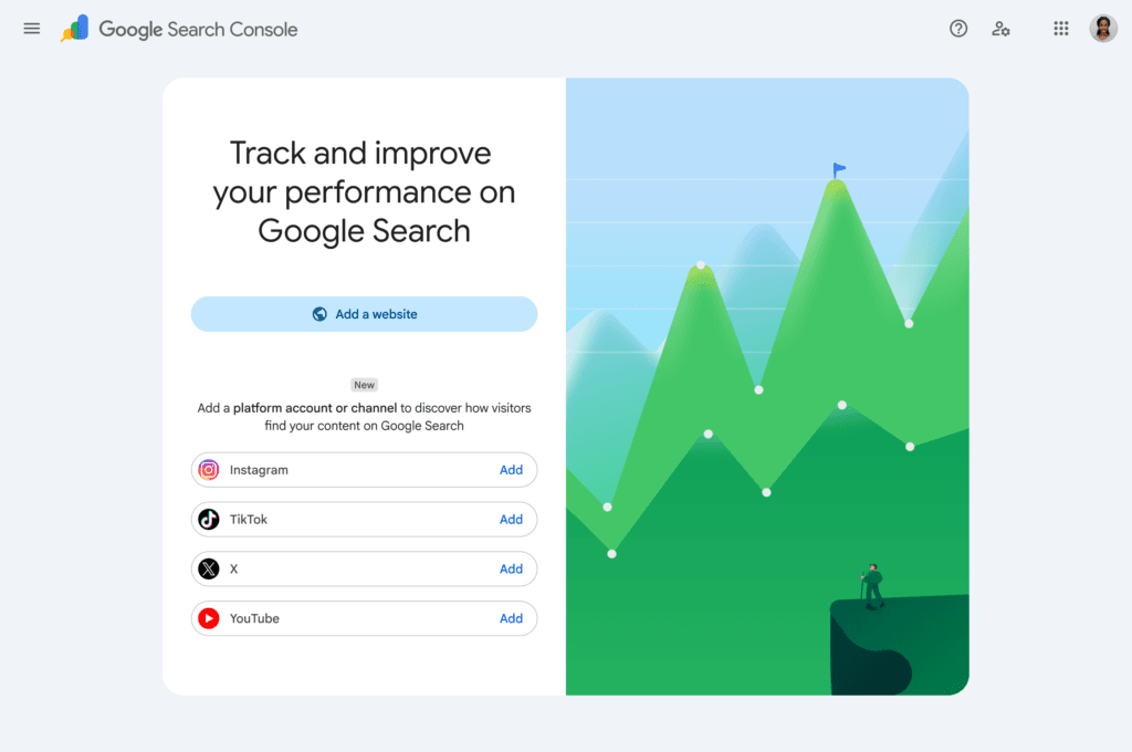 search console platform properties